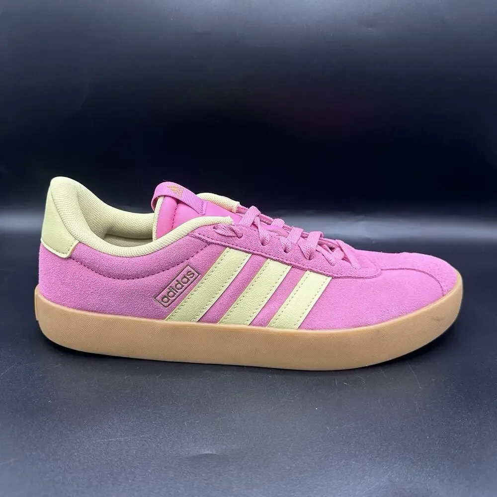 adidas VL Court 3.0 Pink Fusion Powder Yellow Women's Sneakers Size 9.5 JR8647
